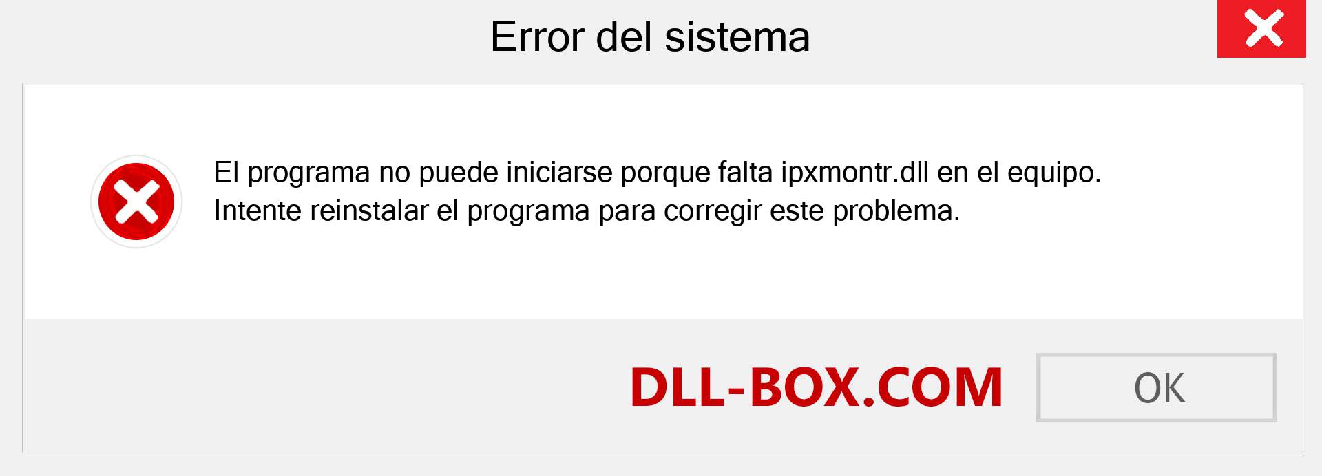 ¿Falta el archivo ipxmontr.dll ?. Descargar para Windows 7, 8, 10 - Corregir ipxmontr dll Missing Error en Windows, fotos, imágenes